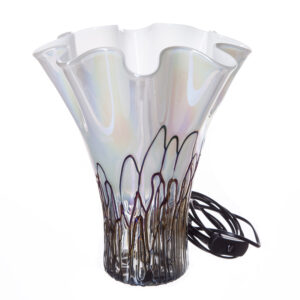 White and Black Handkerchief Lamp Height 33cm